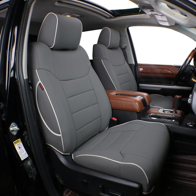 Faux Leather Seat Covers for Toyota Tacoma — Front Seat — Gray