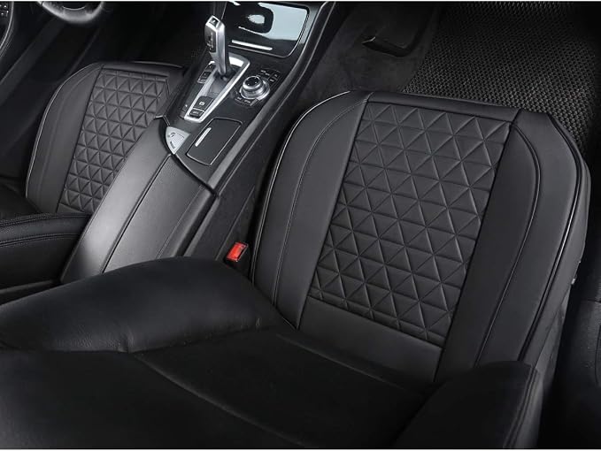 Universal Faux Leather Seat Covers — Front Seat — Black