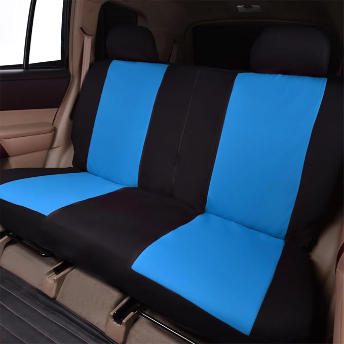 Fabric Car Seat Covers — Full Set — Black / Blue
