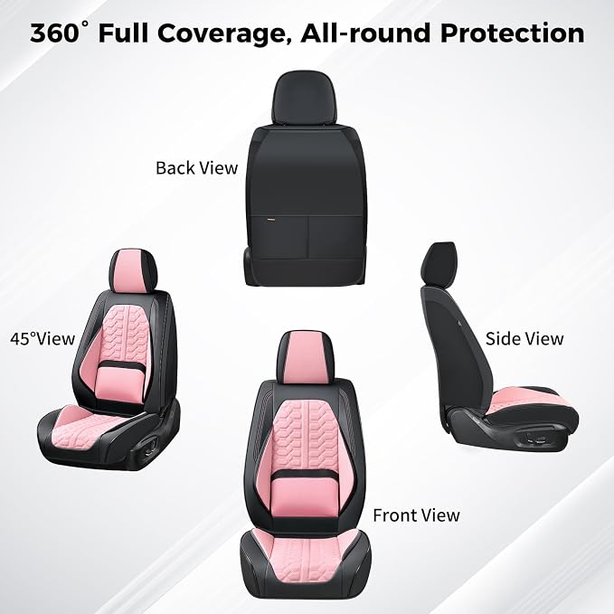 Universal Seat Covers — Front Seat — Black / Pink