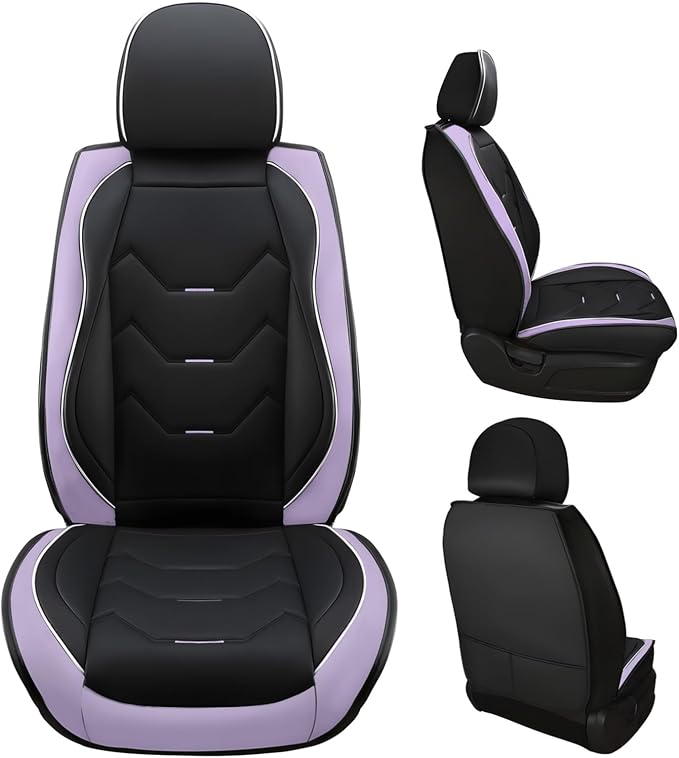 Universal Seat Covers — Full Set — Black / Purple