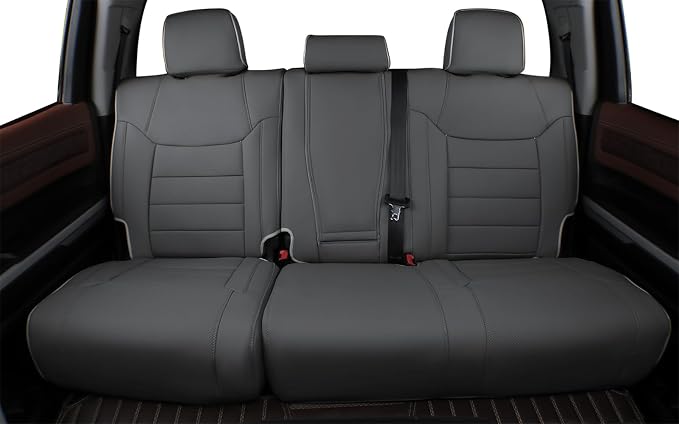 Faux Leather Seat Covers for Toyota Tacoma — Rear Seat — Black / Red