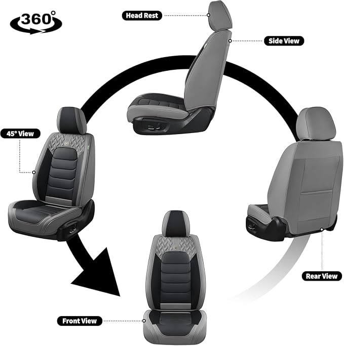 Universal Seat Covers — Front Seat — Gray / Black