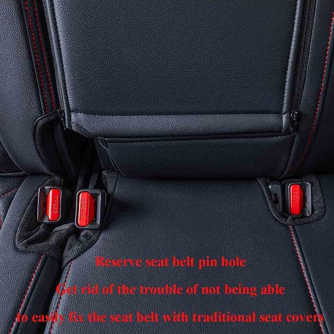 Faux Leather Seat Covers for Honda CR-V — Full Set — Black / Red