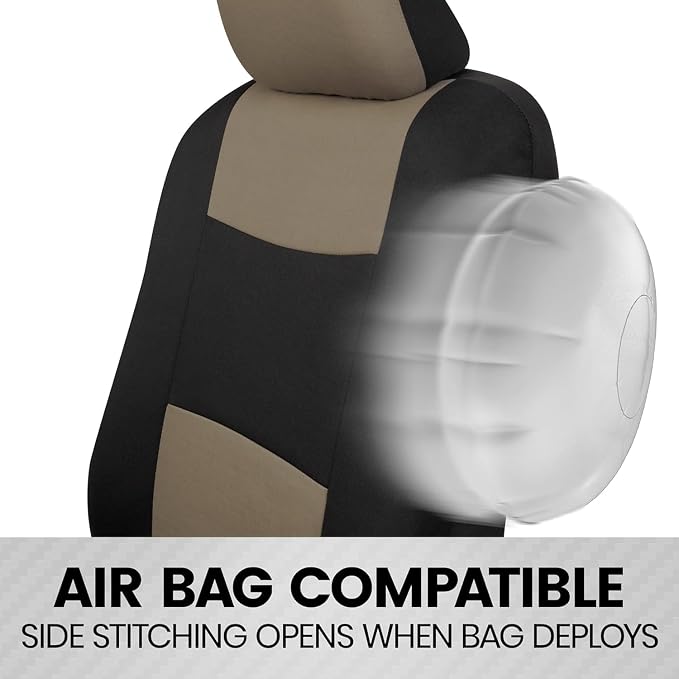 Universal Seat Covers — Front Seat — Beige / Black