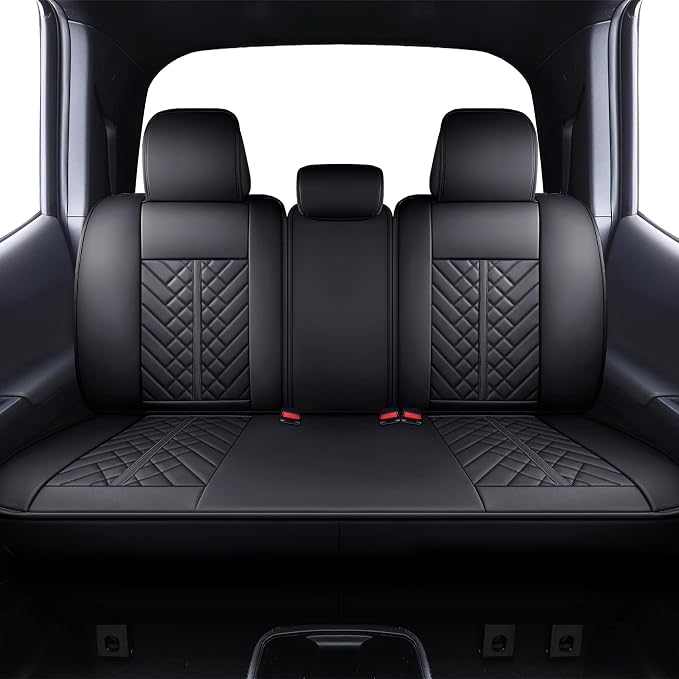 Faux Leather Seat Covers for Toyota Tacoma — Rear Seat — Black