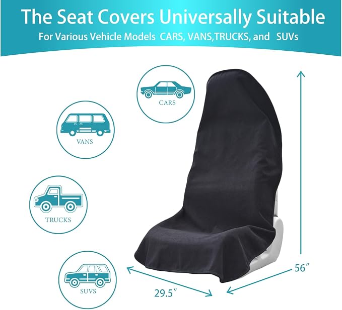 Universal Seat Covers — Front Seat — Black