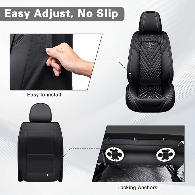 Seat Covers for Toyota Sienna — Front Seat — Black