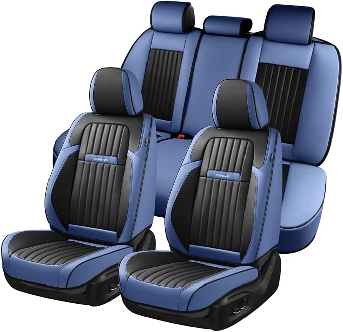 Universal Seat Covers — Full Set — Blue / Black