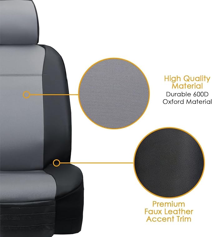 Car Seat Covers — Full Set — Black / Gray