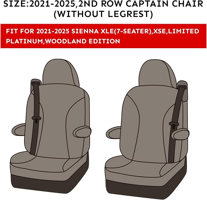 Seat Covers for Toyota Sienna — Full Set — Red