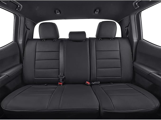 Faux Leather Seat Covers for Toyota Tacoma — Rear Seat — Black