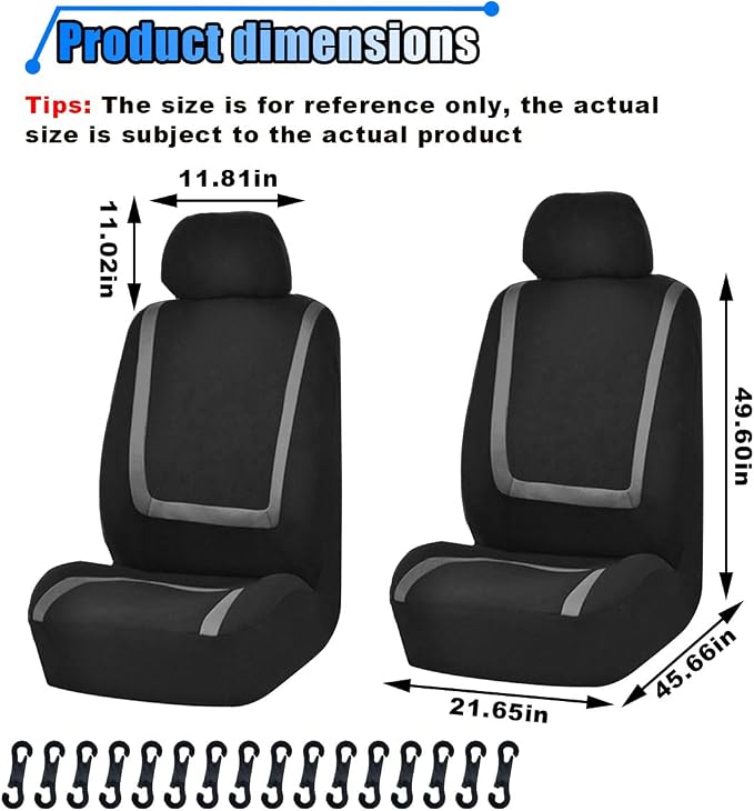 Universal Seat Covers — Front Seat — Black / Gray