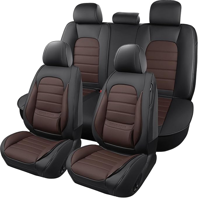 Universal Seat Covers — Full Set — Black / Brown