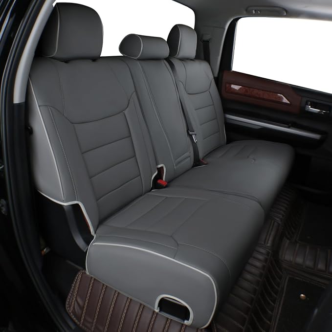 Faux Leather Seat Covers for Toyota Tacoma — Rear Seat — Black / Red