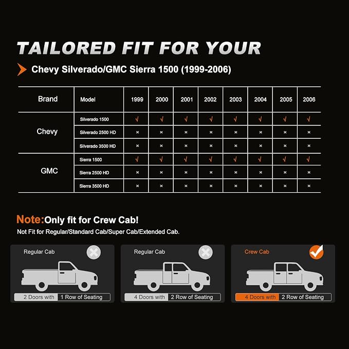 Seat Covers for Chevrolet Silverado / GMC Sierra — Full Set — Black / Gray
