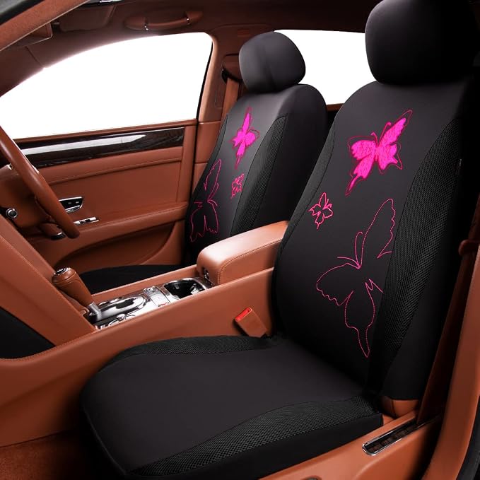 Universal Seat Covers — Full Set — Black / Red