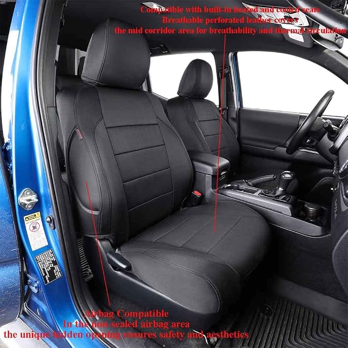 Neoprene Seat Covers for Toyota Tacoma — Front Seat — Black