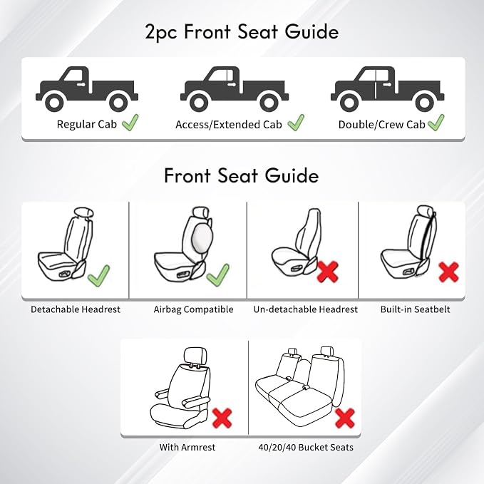 Seat Covers for Toyota Tacoma — Front Seat — Black / Blue