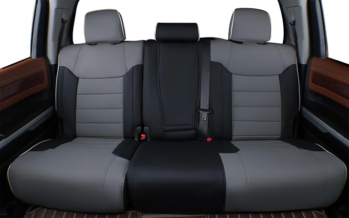 Faux Leather Seat Covers for Toyota Tacoma — Rear Seat — Black / Gray