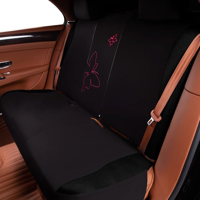 Universal Seat Covers — Full Set — Black / Red