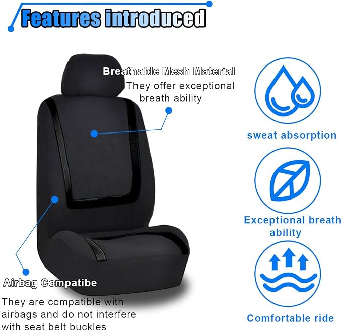 Universal Seat Covers — Front Seat — Black