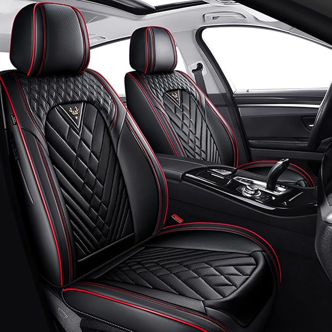 Seat Covers for Toyota Highlander — Front Seat — Black / Red