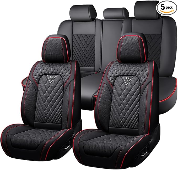 Seat Covers for Toyota Avalon — Full Set — Black / Red