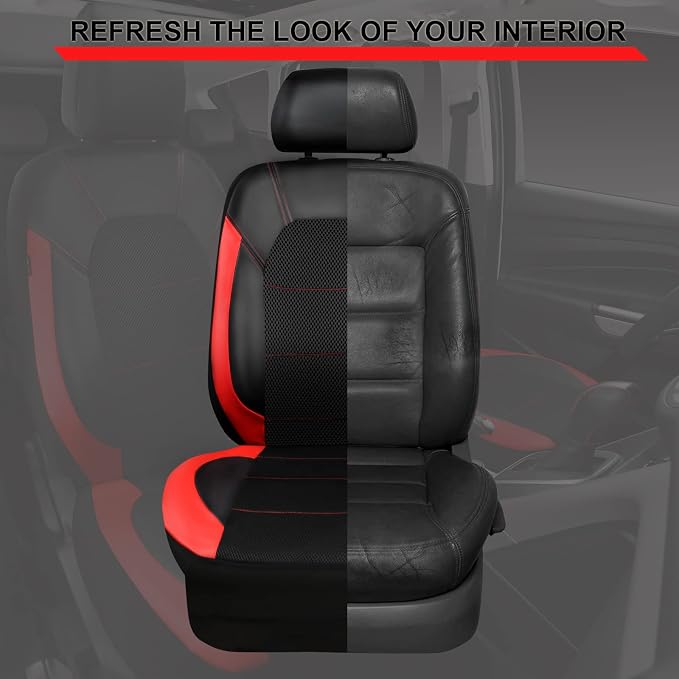 Universal Seat Covers — Full Set — Black / Red