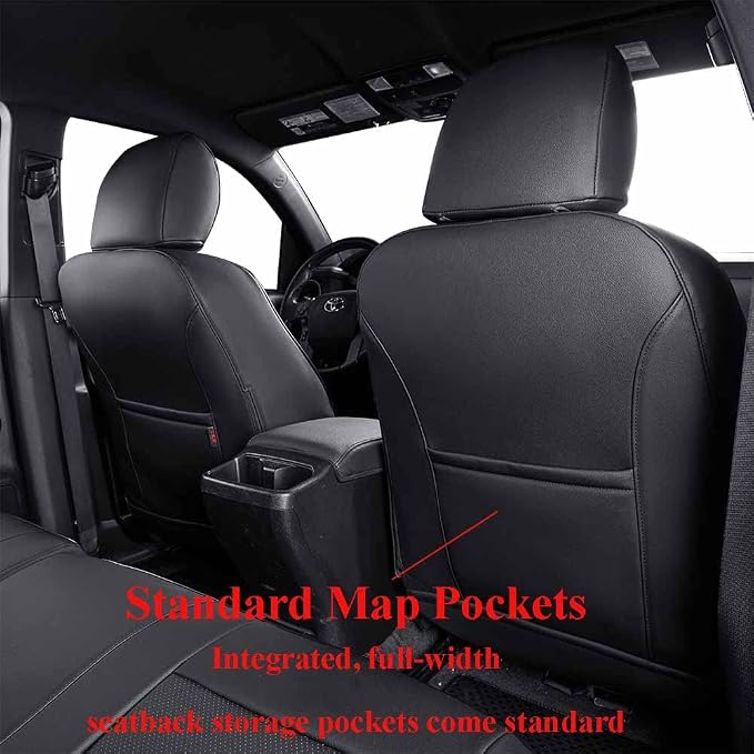 Faux Leather Seat Covers for Toyota Tacoma — Full Set — Black