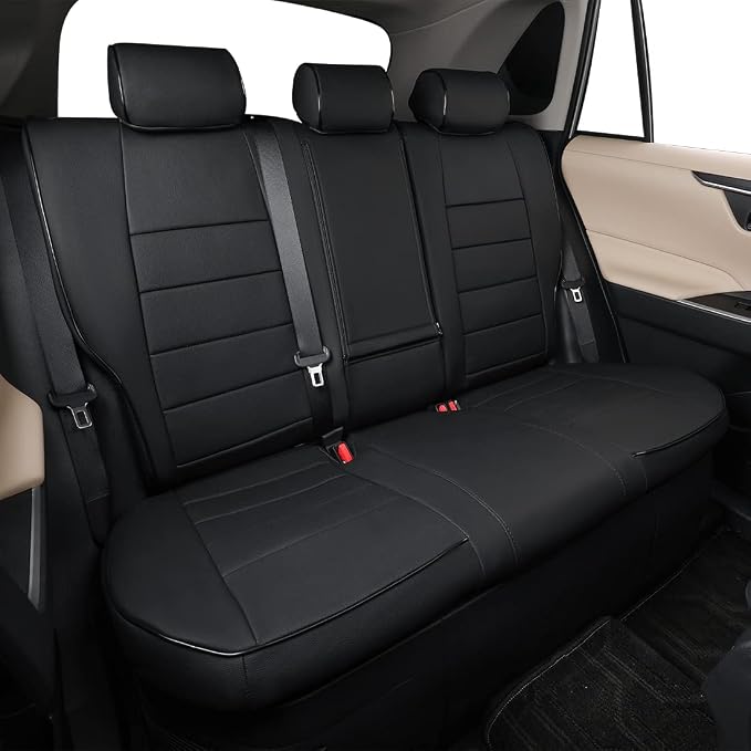 Faux Leather Seat Covers for Toyota Tacoma — Rear Seat — Black