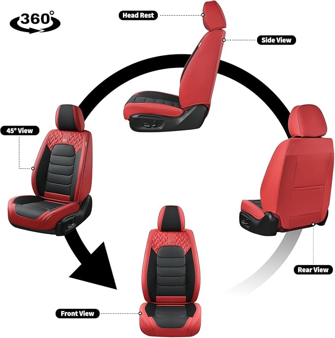Universal Seat Covers — Front Seat — Red / Black