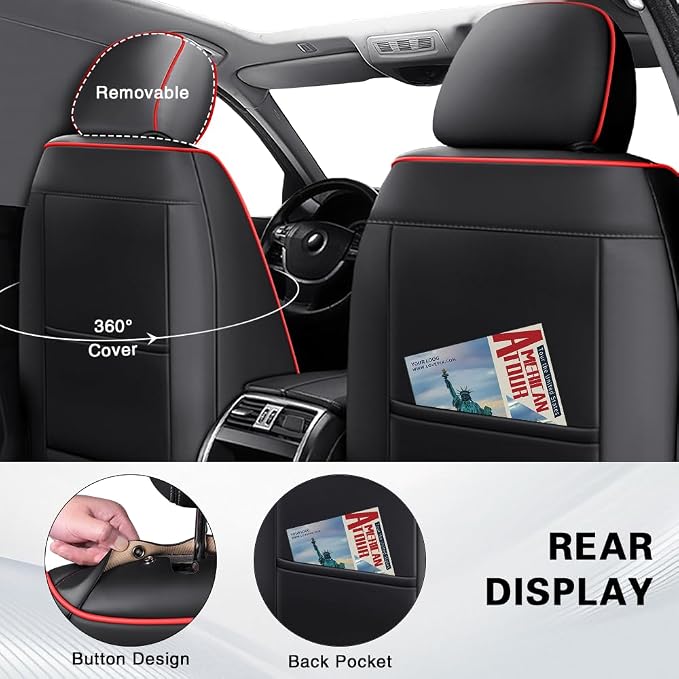 Seat Covers for Toyota Corolla — Full Set — Black / Red