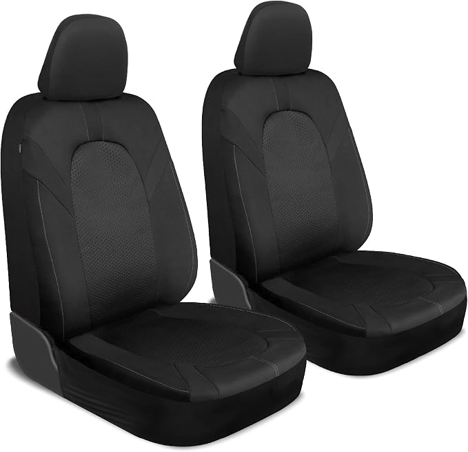Universal Fabric Seat Covers — Front Seat — Black / Gray