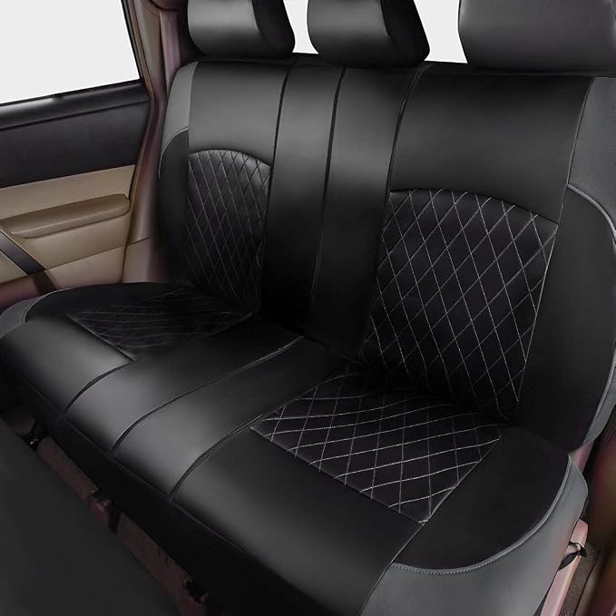 Universal Faux Leather Seat Covers — Full Set — Black / Gray