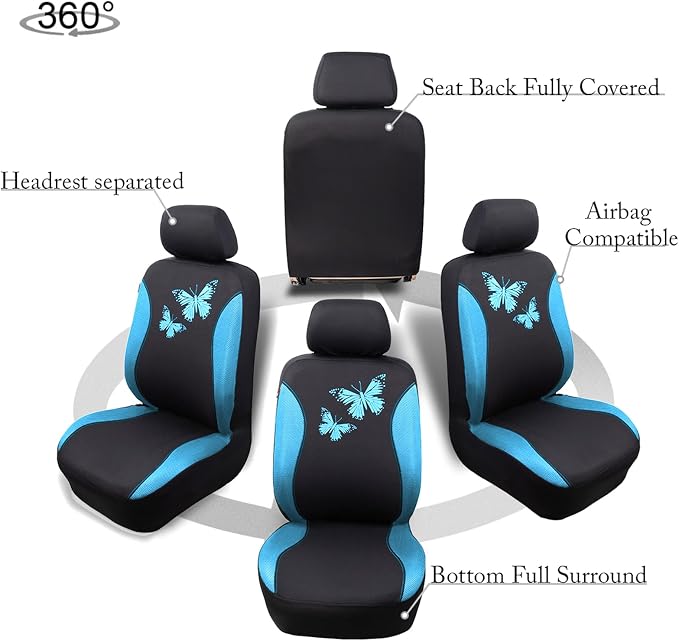 Universal Seat Covers — Full Set — Blue