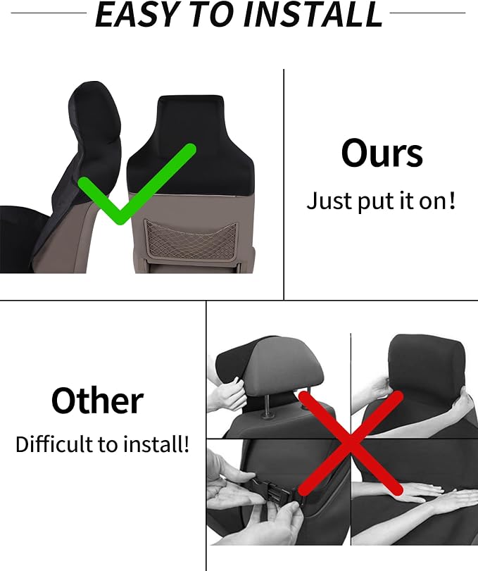 Car Seat Covers — Front Seat — Black