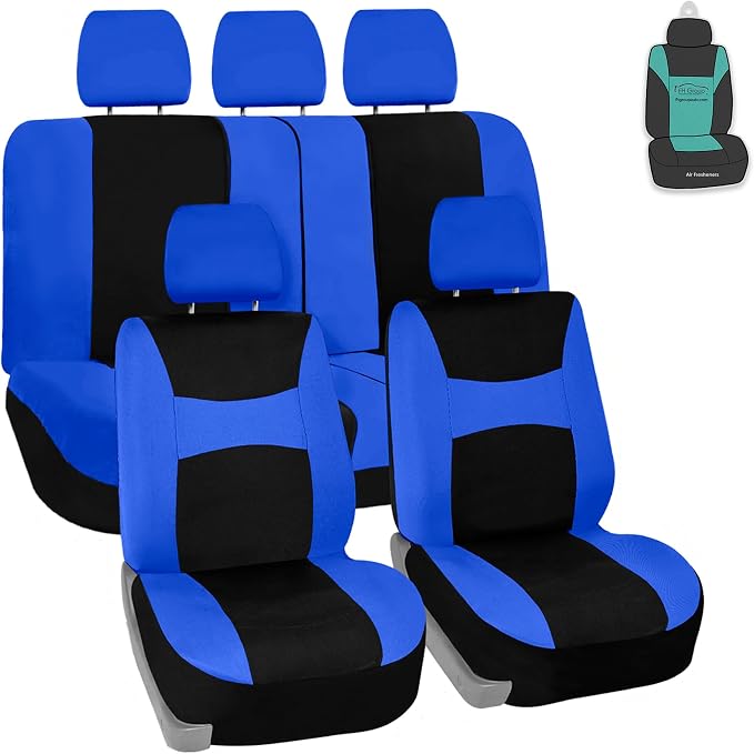 Universal Fabric Seat Covers — Full Set — Blue