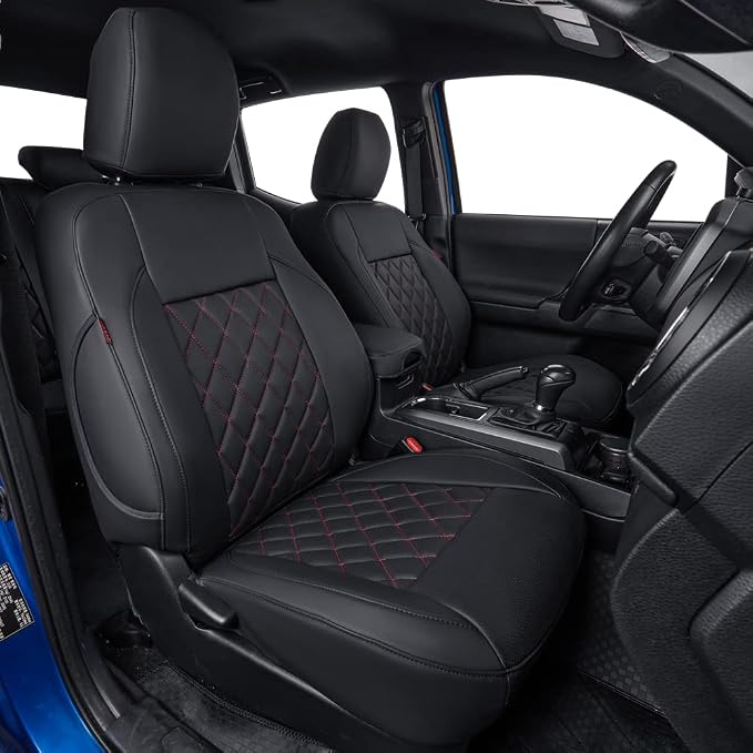 Faux Leather Seat Covers for Toyota Tacoma — Full Set — Black