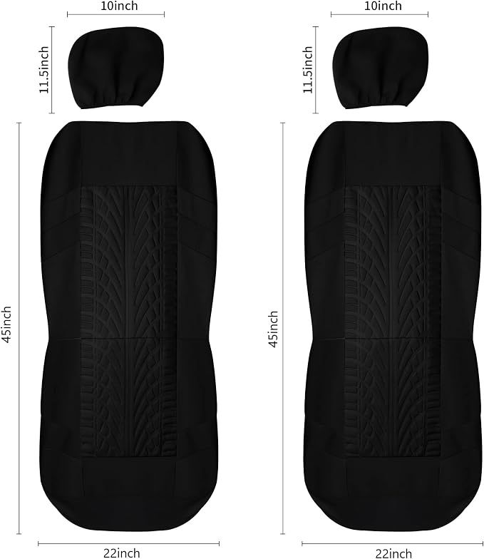 Universal Seat Covers — Front Seat — Black