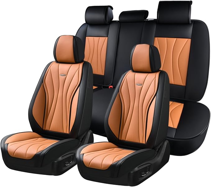 Universal Seat Covers — Full Set — Black / Brown