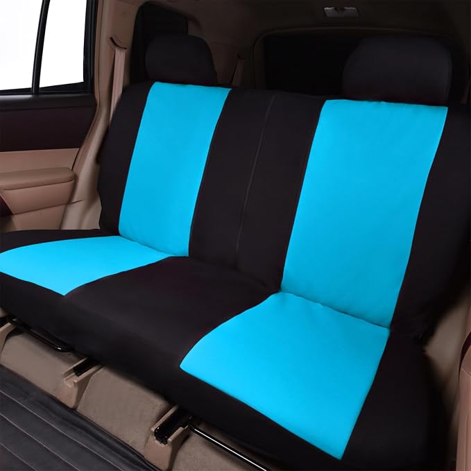 Fabric Car Seat Covers — Full Set — Black / Blue