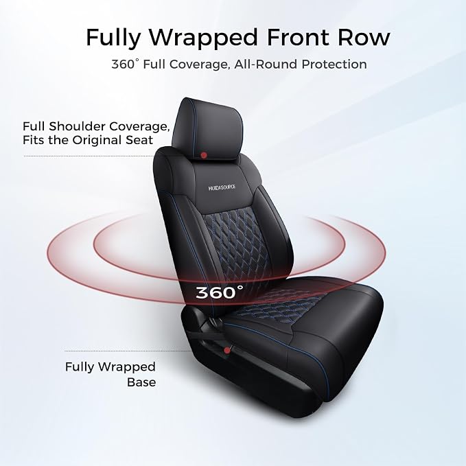 Seat Covers for Multiple Vehicles — Full Set — Black / Blue