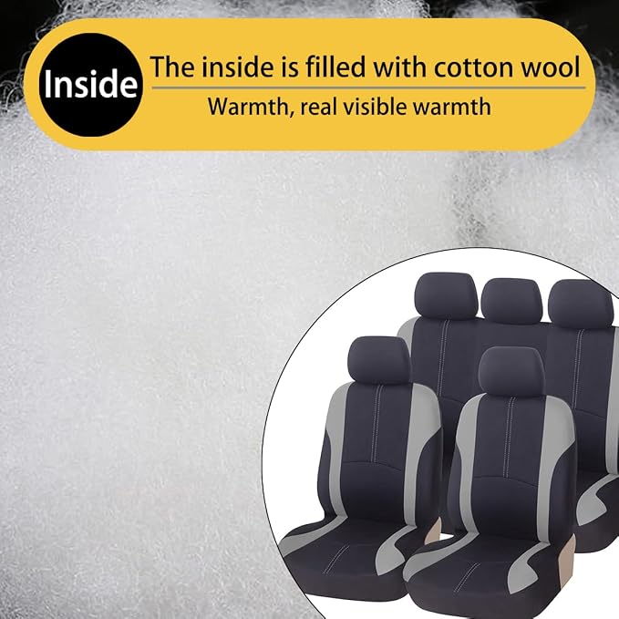 Universal Fabric Seat Covers — Full Set — Gray