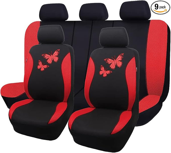 Universal Seat Covers โ Full Set โ Red