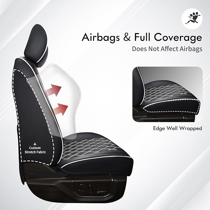 Seat Covers for Jeep Wrangler — Full Set — Black / White