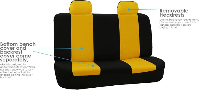Pet Car Seat Protector — Rear Seat — Yellow