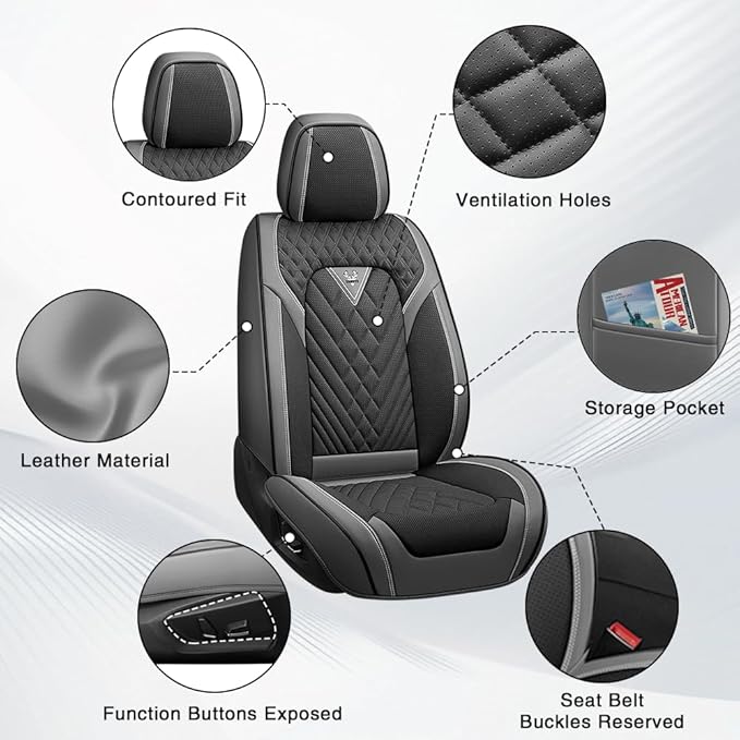 Seat Covers for Toyota Tacoma — Full Set — Gray / Black