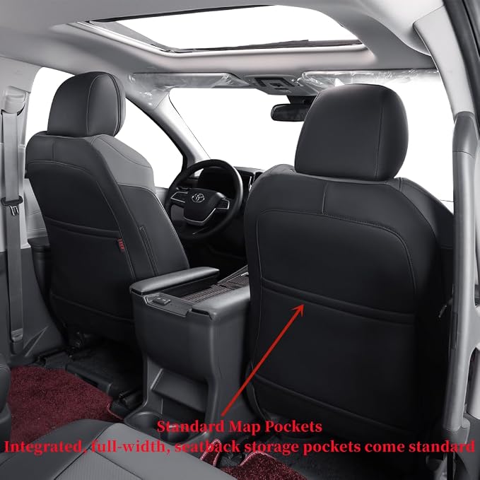 Seat Covers for Toyota Sienna — Full Set — Black / Gray