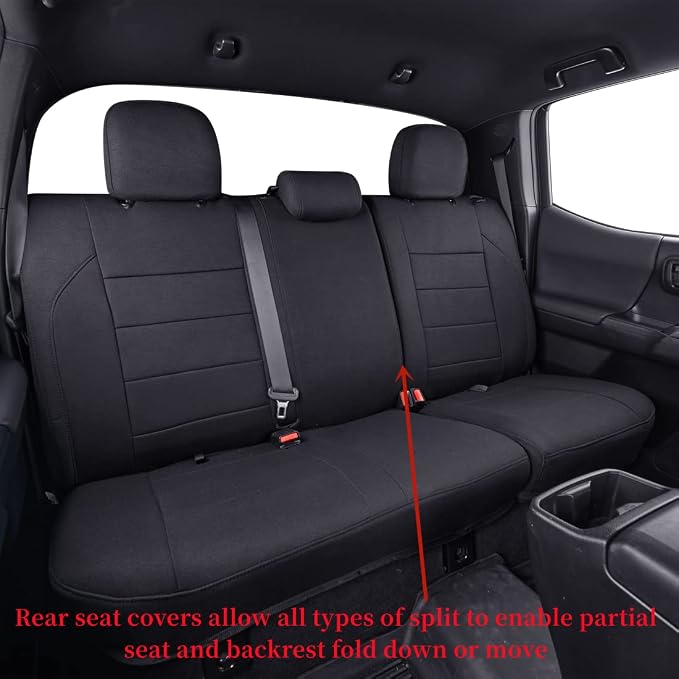 Fabric Seat Covers for Toyota Tacoma — Full Set — Black